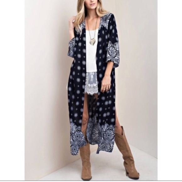 LAST ONE • Twilight • NAVY • Maxi Duster Cardigan - Picture 3 of 4